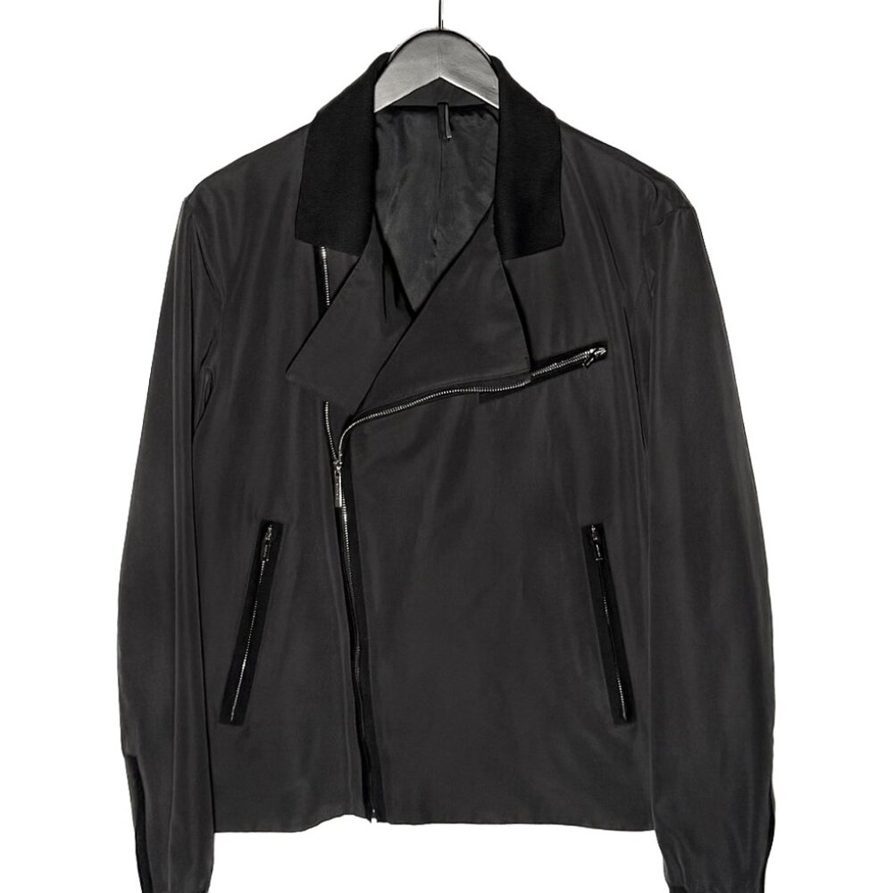 Dior Homme Black Cotton Nylon Asymmetrical Zipped Jacket